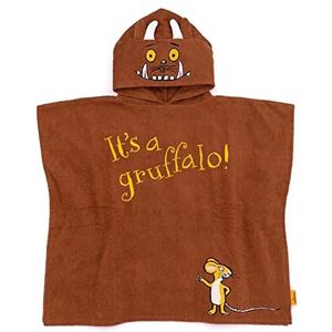 De Gruffalo Handdoek Poncho Kids Peuters |Jongens Woodlands Muis Dier Boek Verhaal Badmode Strandlaken | Bruine karakterkap met 3D-hoorns