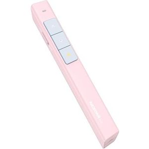 NORWII Draadloze Presenter met 100M, 2.4GHZ Powerpoint Afstandsbediening Presenter, Presentatie Pointer voor PPT/Keynote/Prezi/Google Slides/Windows/Mac OS/Android/Linux(Roze)