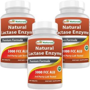 Best Naturals, Snelwerkend lactase-enzym, 3000 FCC ALU, 180 tabletten (180 Count (Pack van 3))