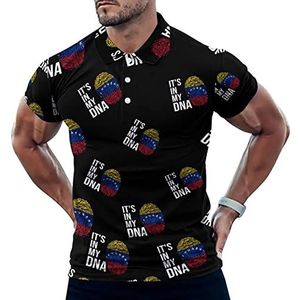 It's In My DNA Venezuela Vlag Grappige Mannen Polo Shirt Korte Mouw T-shirts Klassieke Tops Voor Golf Tennis Workout