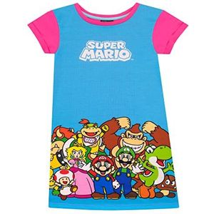 SUPER MARIO BROS Meisjes Gamen Nachthemd Luigi Yoshi en Prinses Peach Roze en Blauw 116