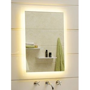 Dr. Fleischmann Badkamerspiegel LED spiegel GS084N met verlichting door gesatineerde lichtvlakken badkamerspiegel (50 x 70 cm, warmwit)