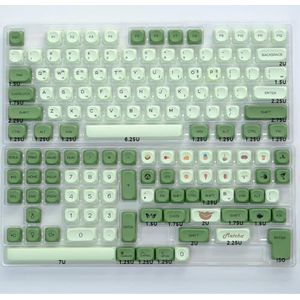 QPSJXN KBDIY KOA KEYCAPS 140 PBT KEYCAP MOA Japanse Koreaanse Russische stijl 7U ISO voor mechanische toetsenborden (Matcha-KR)
