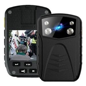 Lichaamscamera A2 IP67 Waterdichte 1296P HD Wetshandhaving Bodycam Borstrecorder Politiebeveiliging Wearable Digitale Lichaam gedragen camera met audio en video(64GB)