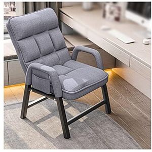 FZDZ Moderne eenvoudige enkele vrijetijdsstoel woonkamer enkele sofa stoel comfortabele fauteuil met zijzakken en stalen frame versterking (E,63 x 66 * 102 cm (25 x 26 * 40 inch))