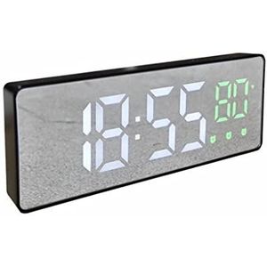 EDFCVG Digitale wekker Voice Control Snooze Time Temperatuur Display 3 Alarmen LED Met Kabel(D)