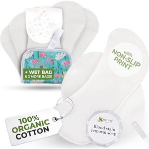 Antislip, premium herbruikbare menstruatiemads voor zware doorstroming en incontinentie (L+XL, 6-pack); Wasbare stoffen pads op hoge temperatuur voor vrouwen; Niet-irriterende herbruikbare