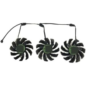 3 stuks/set, 75 mm, T128010SU, GPU-kaartventilator, VGA-koeler voor videokaarten, ventilator voor GIGABYTE RX 6600XT EAGLE, voor Gigabyte 6750 GRE, 10 g(1 Power Plug T128010)