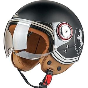 Volwassenen Motor Open Helm, Cool Girl Style Retro Halve Helm DOT Goedgekeurde 3/4 Zonnebrandcrème Motorhelmen voor Scooter Mannen en Vrouwen Cruiser Bromfiets Half Shell Helm Decoration