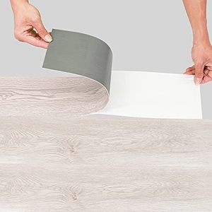 Sonnewelt PVC-vloerbedekking, zelfklevend, ca. 2 m², 14 tegels, vinylvloer, antislip, waterdicht, vloertegels, 91,5 x 15,2 cm, laminaatplanken, vinyltegels voor vloerverwarming, White Oak