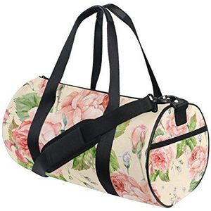 ALAZA De sporttas aquarel roze bloemen-reis-duffel-tas voor en