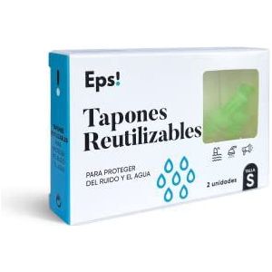 DEITERS - Eps! Water-oordopjes, herbruikbaar, oordopjes om mee te zwemmen, voor zeewater, ruisonderdrukking, maat L, 2 stuks