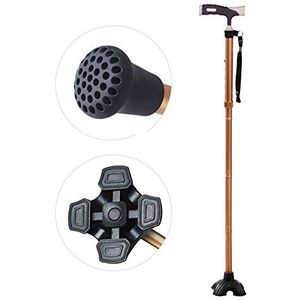 Wandelstok Aluminium Enkele Kruk Ouderen Antislipstok Verstelbare Hoogte Verstelbare Walker, Zilver-2uses Made in China