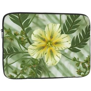 Groen Gestreepte Geel Bloem Print Laptop Sleeve Shockproof Laptop Tas Case 13 Inch Waterdichte Computer Cover Voor Kantoor Reizen