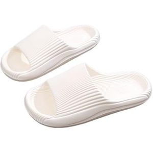 Badkamerslippers Zachte pantoffels for heren en dames zomerhuis, antislip EVA-doucheschoenen for binnenbadkamers Sandaal binnen en buiten(White,36-37)