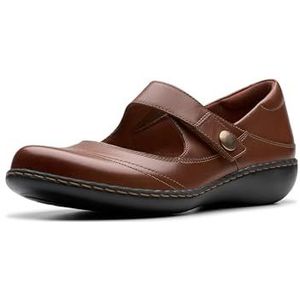 Clarks Women's Ashland Elayne Mary Jane Flat, British Tan Leather, 7 Wide