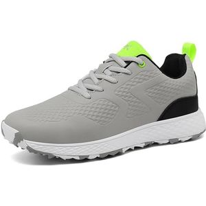 PENXZT Golfschoenen voor heren, spikesloze golfsportsneakers, waterdicht, lichtgewicht en antislip voor golftraining,Grijs,35 EU