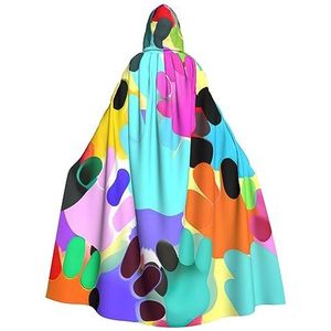 SSIMOO Veel kleurrijke hond poot volwassen partij decoratieve cape,Volwassen Halloween Hooded Cloak,Cosplay Kostuum Cape
