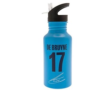 Manchester City FC Kevin De Bruyne waterfles van aluminium (eenheidsmaat) (blauw), Blauw, 500 ml