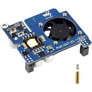 PoE HAT (Power Over Ethernet) voor Raspberry Pi 4B / 3B+, IEEE 802.3af-conform, 5 V 2,5 A DC-uitgang, PoE HAT onboard ventilator, compatibel met de officiële behuizing van Raspberry Pi 4B 3B+