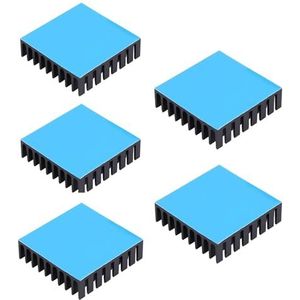 Awxlumv 5 STKS Koellichaam 35x35x10mm/1.38x1.38x0.39 inch Aluminium Kleine Koelplaat met Dubbelzijdige Thermische Tape voor CPU IC LED Board Koeler voor Koeling Stappenmotor TEC1-12706 Peltier Module