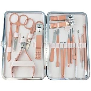 KuqitsBai Nagelknipperset voor onderweg, thuis, roestvrij staal, matcha-groen, eenvoudig draagbaar manicure-gereedschap (roségoud)