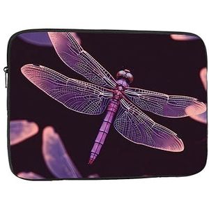 paarse libelle Laptop Sleeve Case Waterdichte Schokbestendige Notebook Case Cover Mode Aktetas Tas Lichtgewicht Computer Tas voor Vrouwen Mannen 15 inch