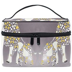 Grijze olifant kunst cosmetische tas organizer rits make-up tassen zakje toilettas voor meisjes vrouwen