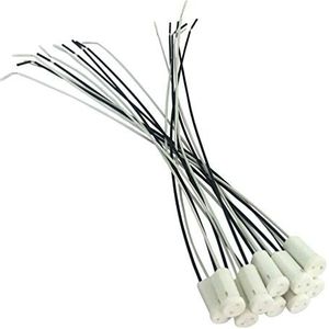 ODETOJOY G4 LED lamp socket halogeen MR11 basis ceremische lamphouder socket adapter, miniatuur bi-pin basisaansluiting voor G4 met 10 cm kabel (5)