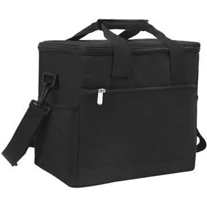 Koeltas 19L/33L Opvouwbare Thermische Tas Grote Picknicktas Lunch Tas Waterdichte Geïsoleerde Tas voor Auto/Strand/Picknick/Camping/Outdoor/Reizen/Winkelen (zwart, 33L)