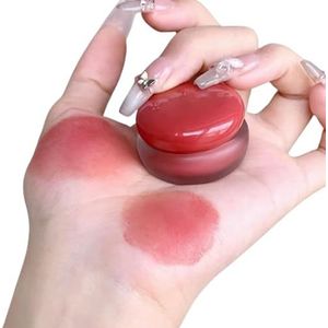 Blush Lip Cream, Lip en Wang Blurry Pudding Pot, Koreaanse Pudding Pot Blush Met Applicator Stick, Multi-use Blurring Makeup Blush/Lippenbalsem Potten(#01 with applicator stick)