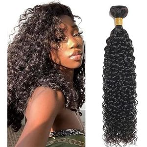 Tuheerst Sew in Hair Extension Human Hair Bundles Water Wave Natural Black Real Hair Human Hair Extensions Single Bundle Double Weft Remy Hair Minimal Shedding 34 Inch