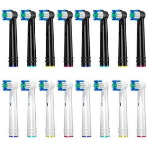 REDTRON Vervangingsborstelkoppen voor Oral B, 16 stuks elektrische tandenborstelkoppen voor Oral B Braun, EB17-P Precision Clean Opzetborstels passend voor pro 1000/3000/5000