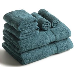 Sweet Needle - Handdoekenset, Teal -2 badhanddoeken, 2 handdoeken en 2 washandjes, dagelijks gebruik 500 GSM ringgesponnen, 100% katoen, zeer absorberend voor de badkamer (6 stuks)