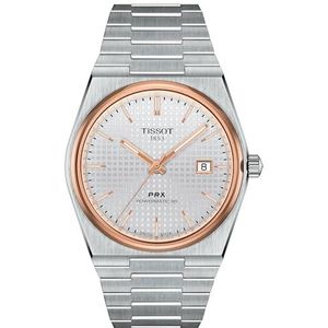 Tissot Prx automatisch wit herenhorloge T137.407.21.031.00 roségouden PVD-behuizing