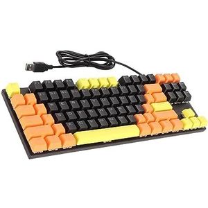 75% Mechanisch Gamingtoetsenbord met Blauwe Schakelaar, LED-achtergrondverlichting USB-bedraad Toetsenbord met Anti-ghosting 87 Toetsen, Compact Computertoetsenbord voor