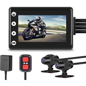 VSYSTO Motorcycle Camera, Waterproof Sport Dual Cameras,170° Super Wide-Angle Lens, Front and Rear Camera Both FHD 1080P, WiFi Support, with Metal Bracket, IMX323 Chip, 2.0 Inch Screen