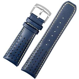 LUGEMA Echte Horlogeband Compatibel Met Citizen Horlogeband Blue Angel JY8078-52L Y8078-01L ​​tweede Generatie Blue Angel Koeienhuid Armband 23 Mm (Color : Blue yellow silver, Size : 22mm)