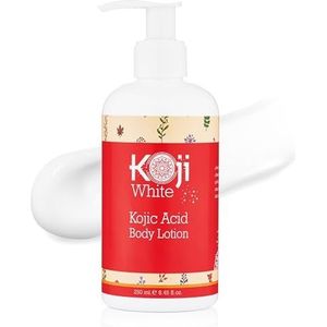Koji White Kojiszuur Skin Brightening Body Lotion, natuurlijke vochtinbrengende crème & glowing - donkere vlekken, oneffen huidtint 240 ml fles