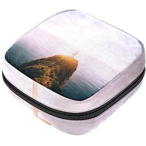 Maandverband Opbergtas, Vrouwelijke Product Pouches Draagbare Periode Kit Tas voor Meisjes Vrouwen Dames people, Meerkleurig, 4.7x6.6x6.6 in/12x17x17 cm