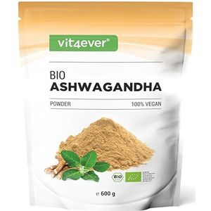Organisch Ashwagandha Wortel Poeder 600g - 100% echte Indiase Ashwagandha (Withania Somnifera) van biologische landbouw - Veganistisch