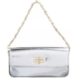 Tommy Hilfiger Avondtas Hero Turnlock Crossover FA23, metallic zilver, Eén Maat