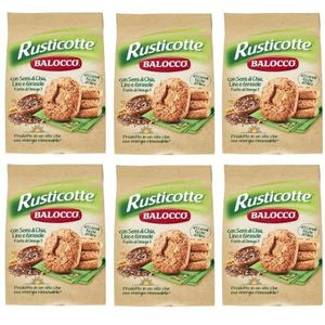 Balocco Rusticotte Biscotti Integrali ai 5 cereali volkorenkoekjes met 5 muesli met chiazaden, lijnzaad en zonnebloempitten, biscuits, 100% Italiaanse koekjes 700 g