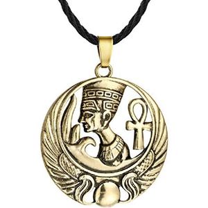Geschenken voor mannen Demon Skull ketting for mannen, Skull Cross hanger ketting met 23,6"" ketting, gemaskerde godin schedel cameo ketting, gotische kruis schedel tag ketting (Color : Gold)
