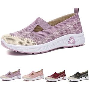 kumosaga Geweven orthopedische, ademende zachte damesschoenen, 2024 nieuwe ademende instapsneakers met steunzool for dames (Color : Purple, Size : EU40)