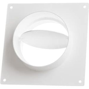 Ø 125mm Buisverbinder met Terugslagklep - Muurflens Wandflens - Verbindingsstuk Connector Ventilatiebuis - PVC Kunststof
