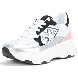 GUESS Calebb3 Sneaker voor dames, Zilver/Roze Multi 099, 40 EU