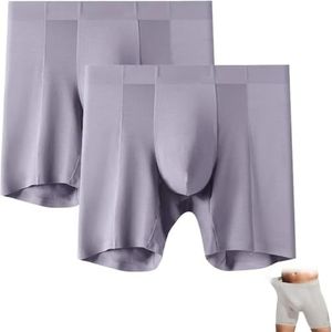CupitiDU Comfortabele naadloze boxershorts voor heren, comfortabel, zacht, ademend, vochtafvoerend trainingsondergoed, Paars, 5XL
