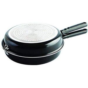 MGE - Doble Omelette Pan met Anti-Aanbaklaag - Tortillapan Dubbele Omeletpan - Volledig inductie - Diameter 24 cm - Zwart