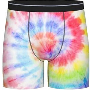 GRatka Boxer slips, heren onderbroek Boxer Shorts been Boxer Slip Grappige nieuwigheid ondergoed, Tie Dye Rainbow Spiral Swirl, zoals afgebeeld, M
